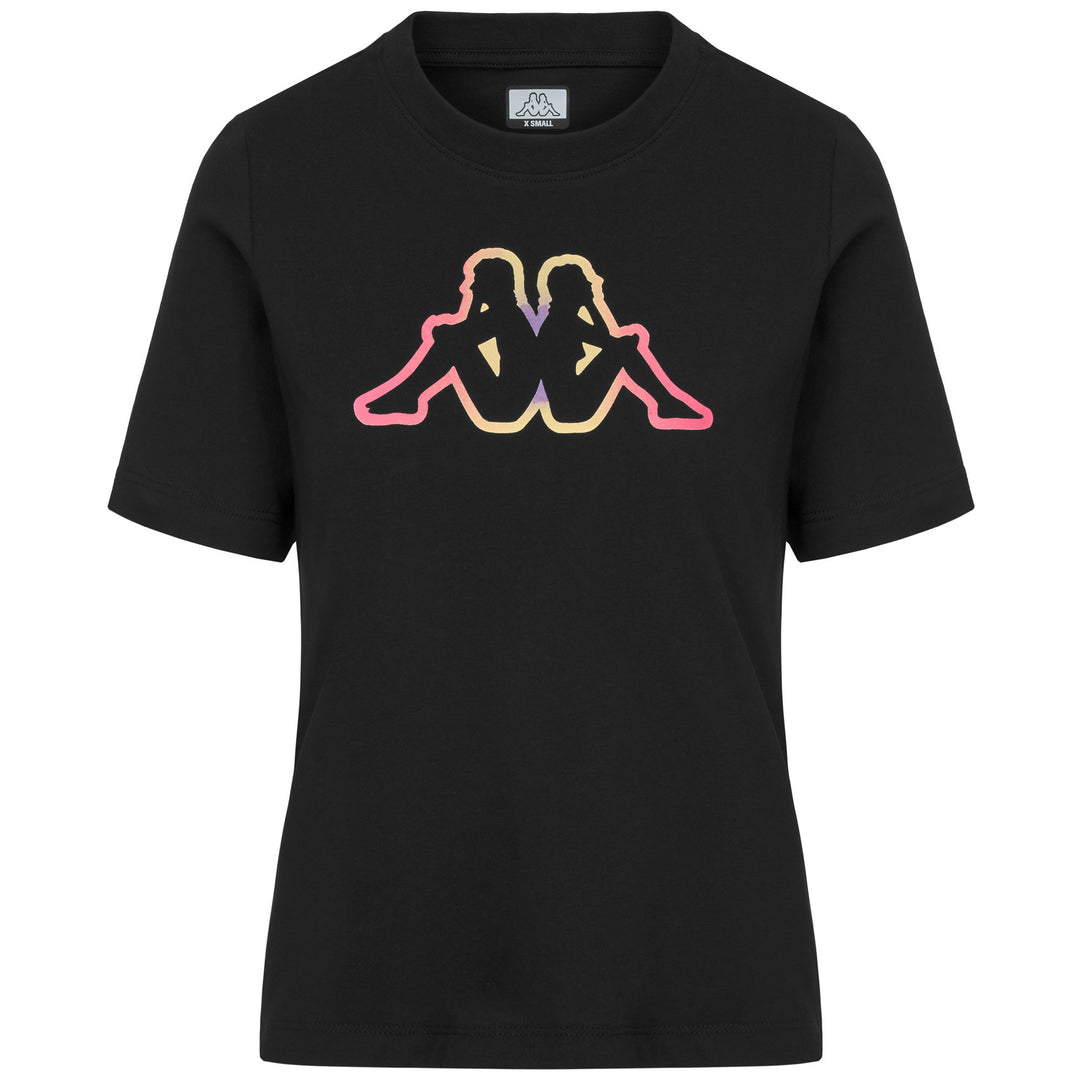 T-shirt sportiva da donna nera a vestibilità regolare 01