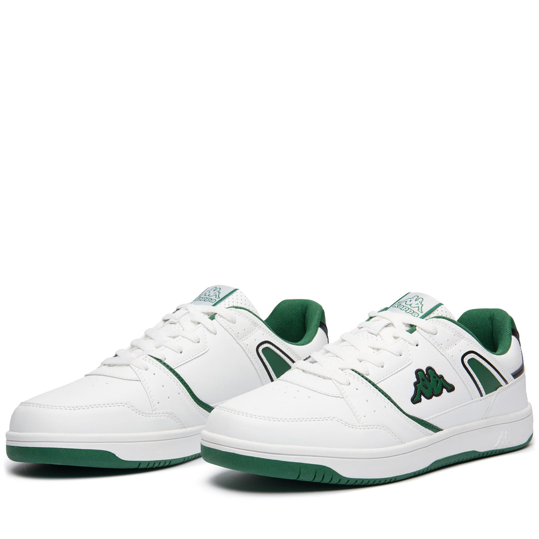 White green unisex low cut casual sneakers 01