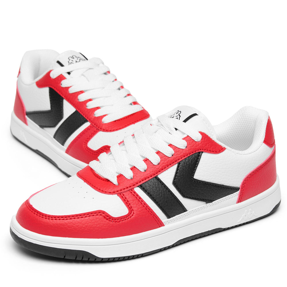 White Red Unisex Low Cut Sneakers with Memory Foam 02