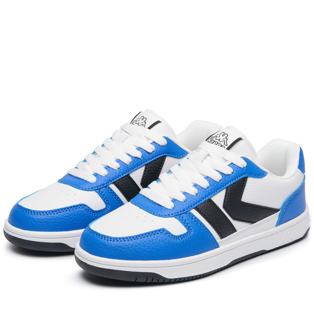 White Blue Unisex Low Cut Sneakers with Memory Foam 01