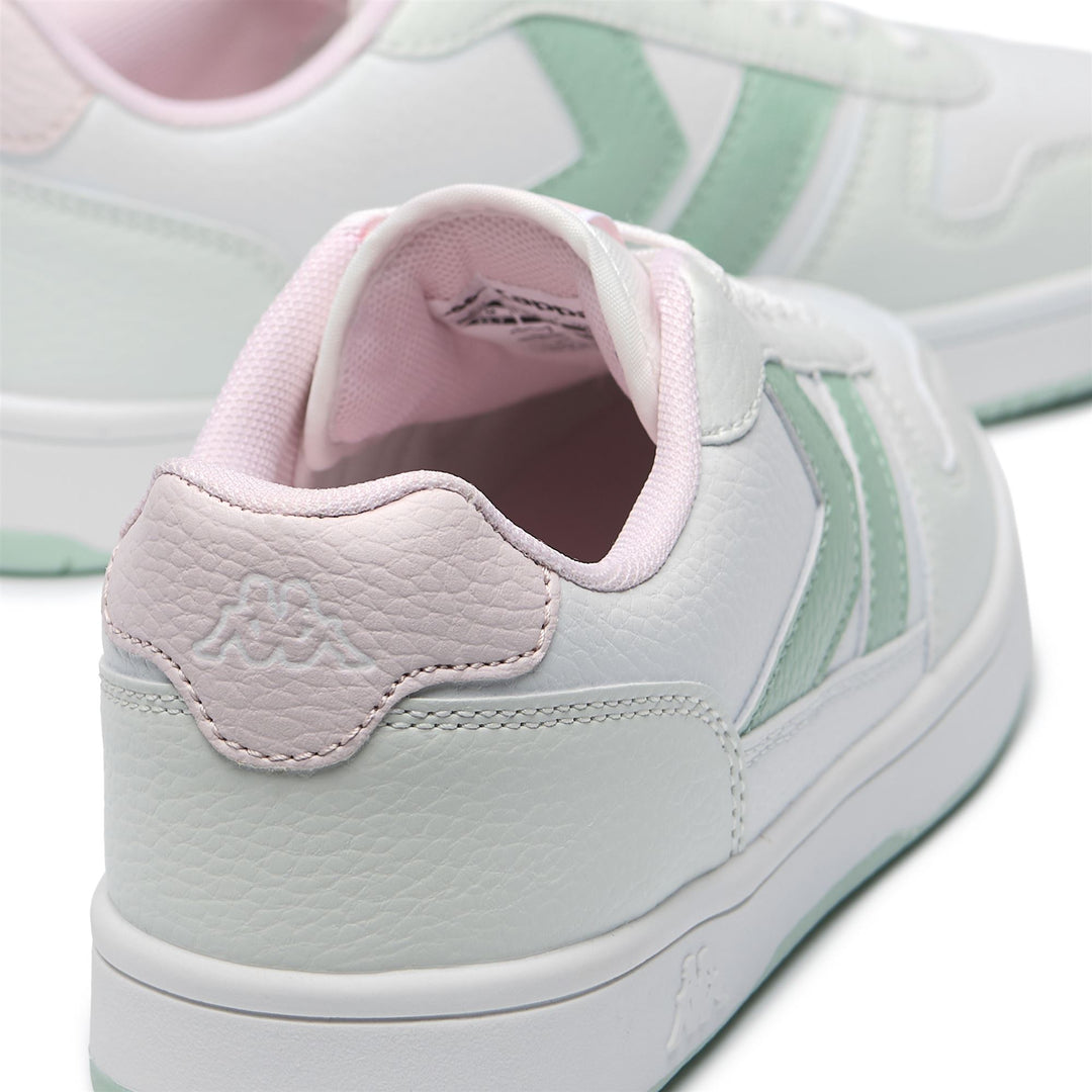 Zapatillas deportivas bajas unisex blancas y verdes para caminar, con plantillas de espuma viscoelástica. main