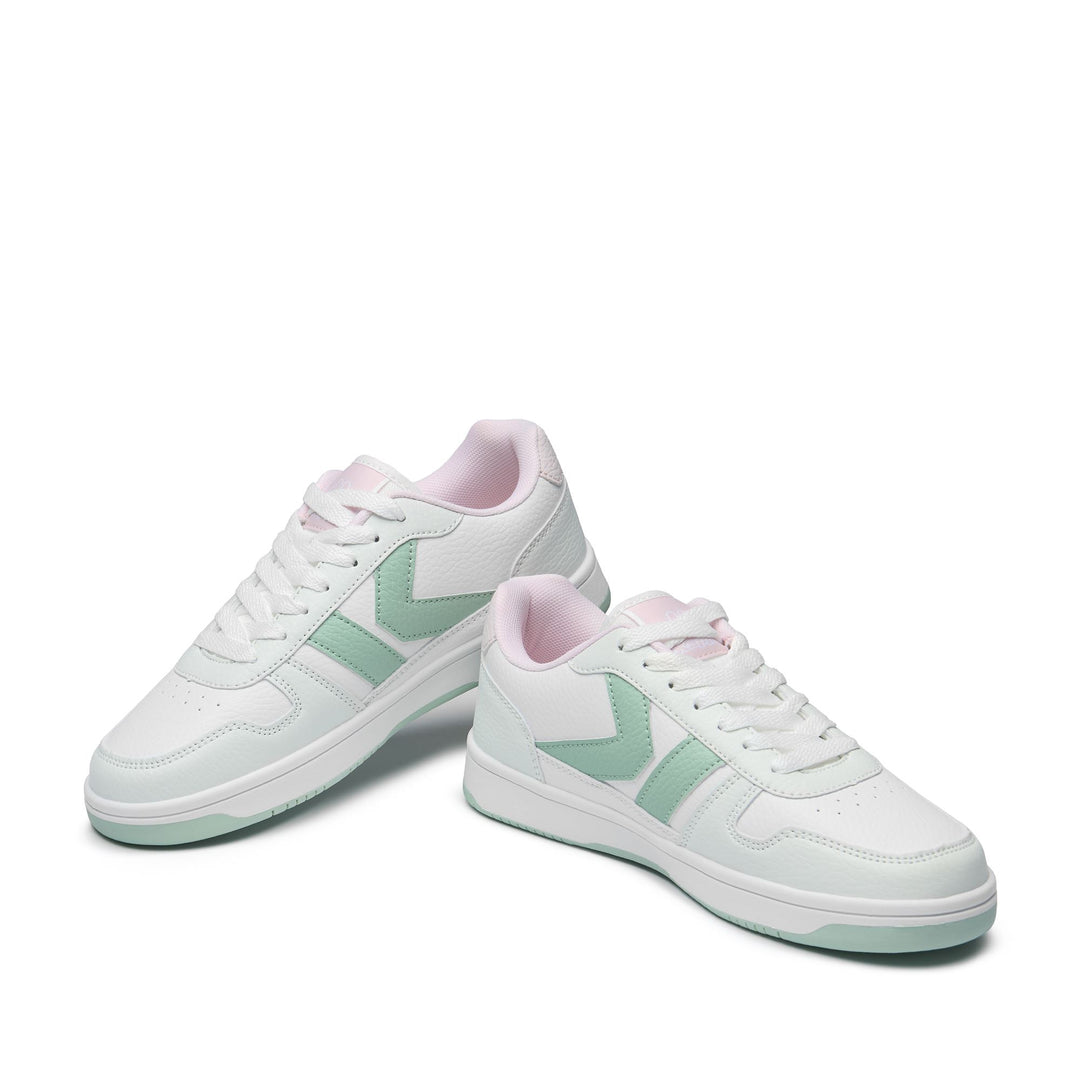 Zapatillas deportivas bajas unisex blancas y verdes para caminar, con plantillas de espuma viscoelástica. main