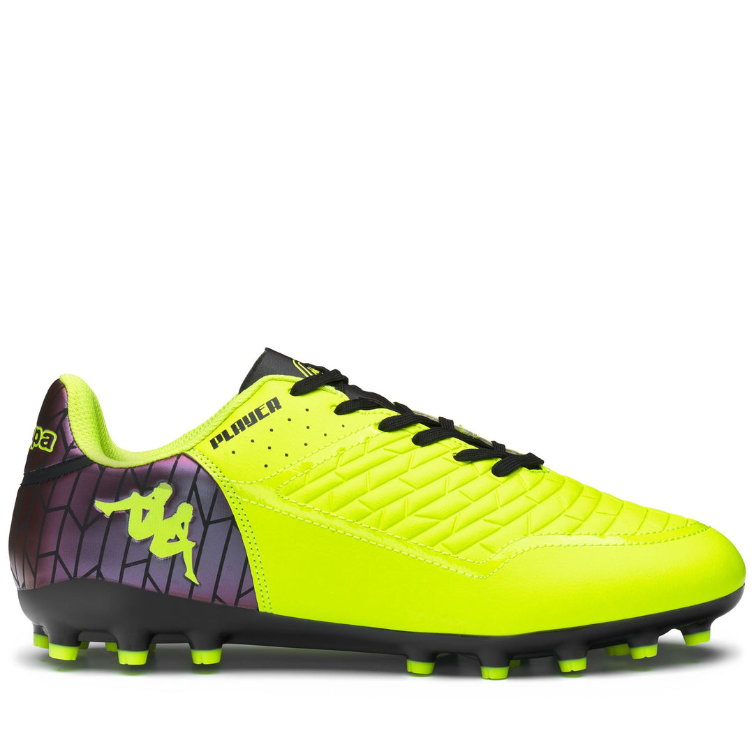Neon Yellow Black Men's Low Cut Soccer Shoes for Artificial Grounds main