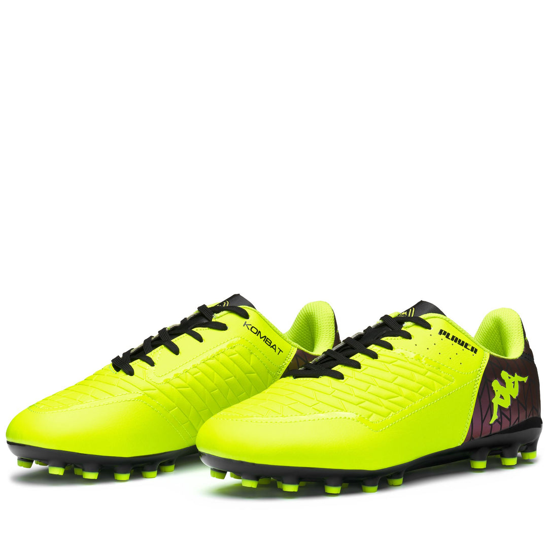 Neon Yellow Black Men's Low Cut Soccer Shoes for Artificial Grounds 01