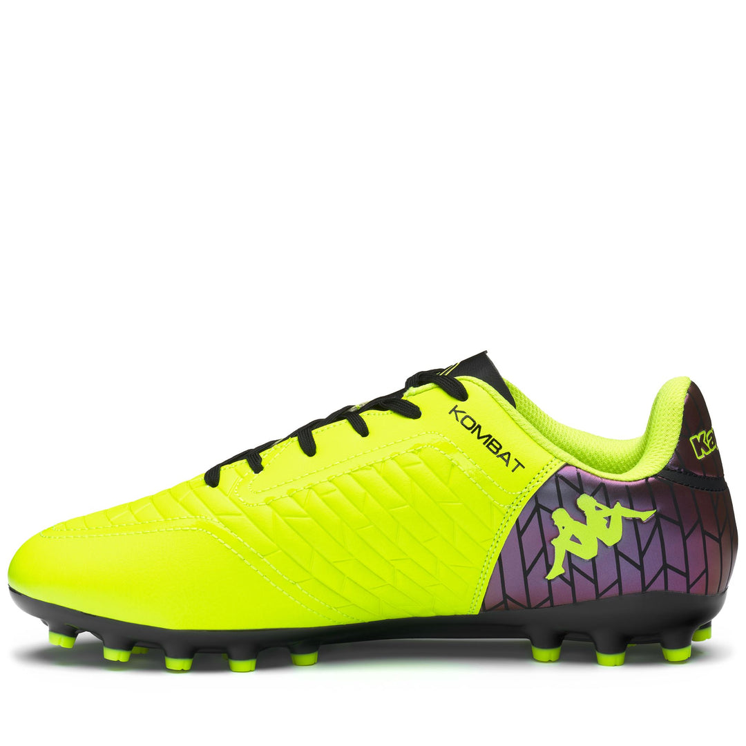 Neon Yellow Black Men's Low Cut Soccer Shoes for Artificial Grounds main