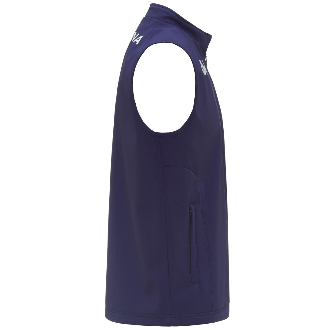 Chaqueta azul sin mangas para hombre con parche del equipo main