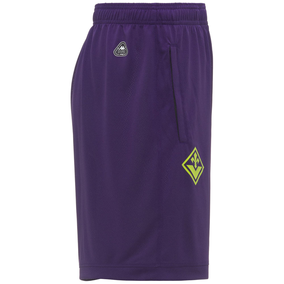 Short d'entraînement de football ACF Fiorentina pour homme, violet, en tissu recyclé main
