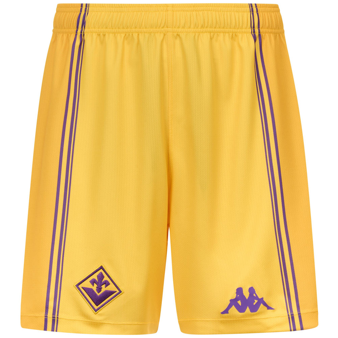 Yellow Men's Sport Shorts with Team Patch and Hydro-Way Protection 01