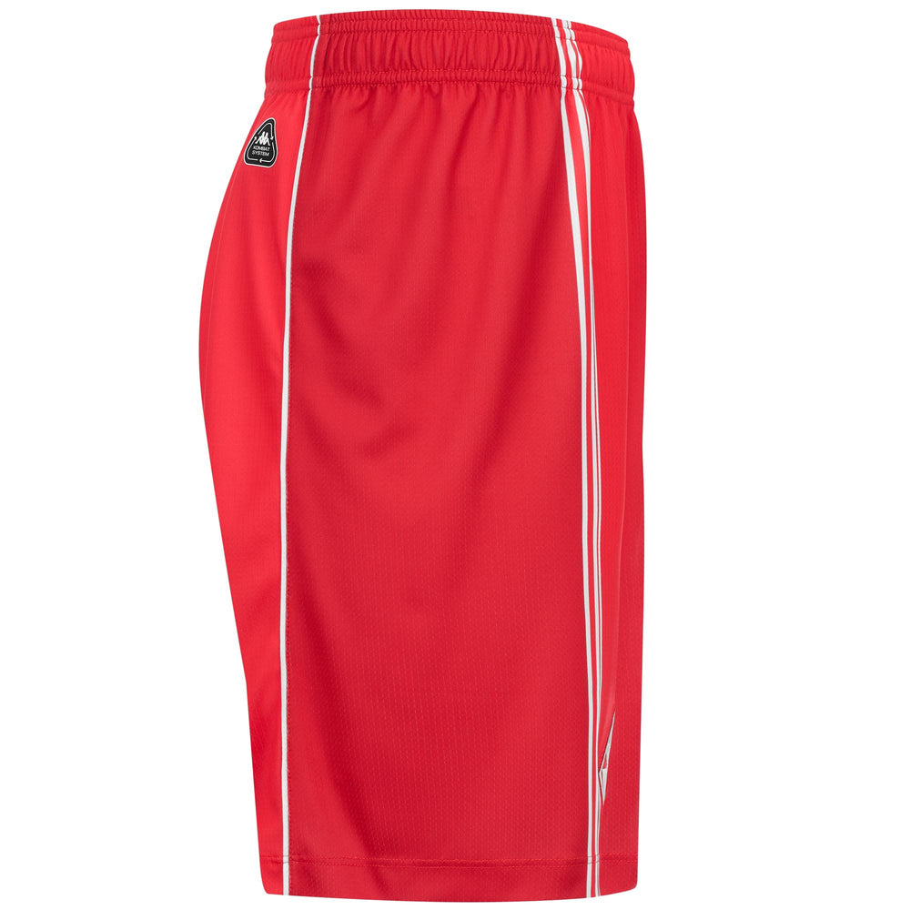 Pantaloncini sportivi da uomo rossi e bianchi con toppa della squadra 02