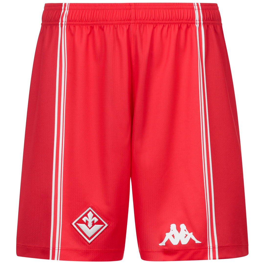 Pantaloncini sportivi da uomo rossi e bianchi con toppa della squadra 01