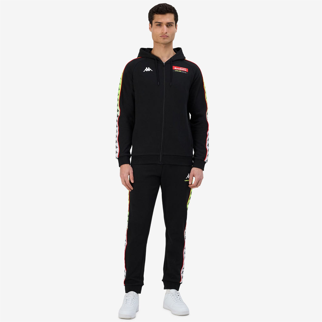 Black Men's Full Zip Cotton Hoodie for Motorcycling 01