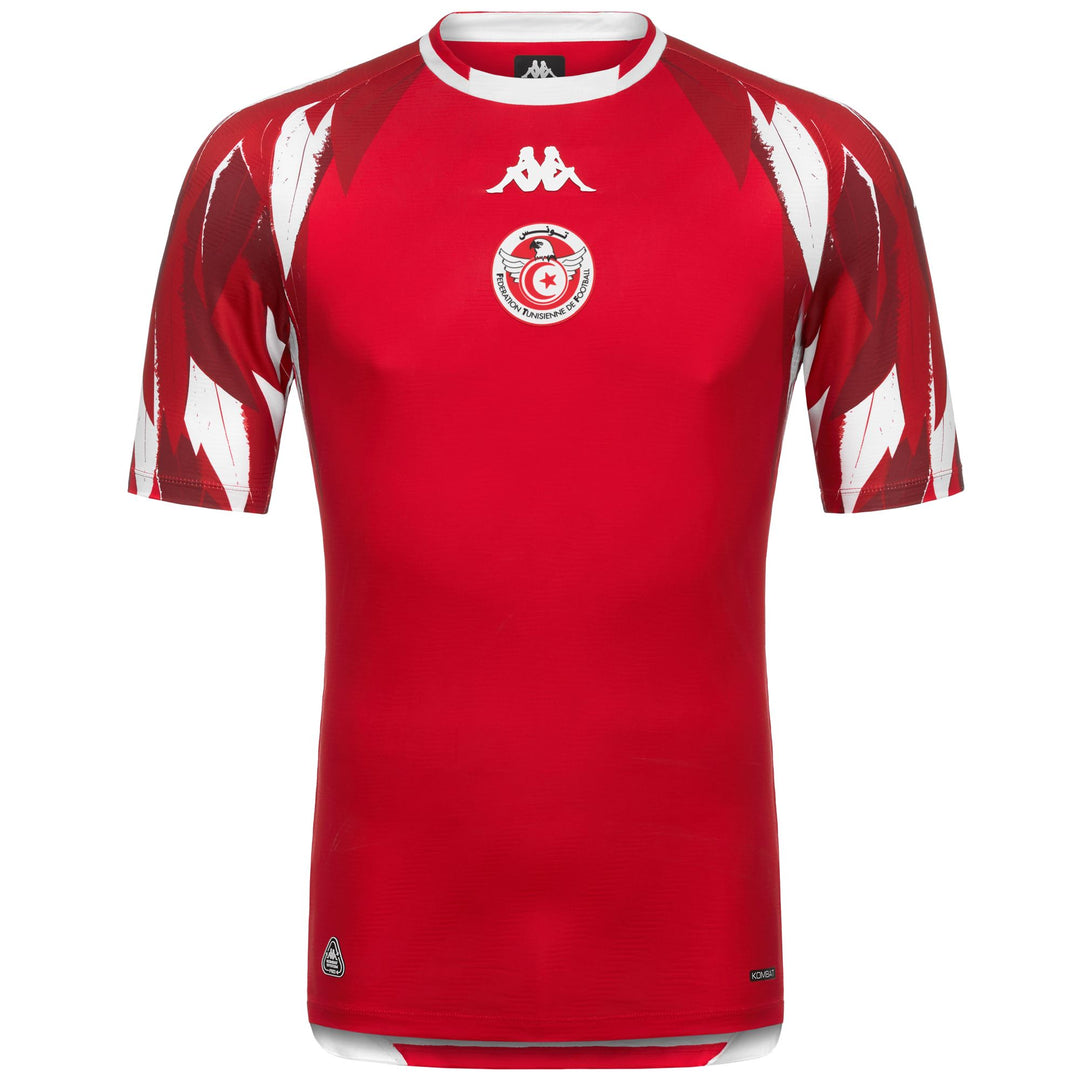 Red Men's Tunisian Football Away Slim Fit Jersey in Recycled Fabric 01