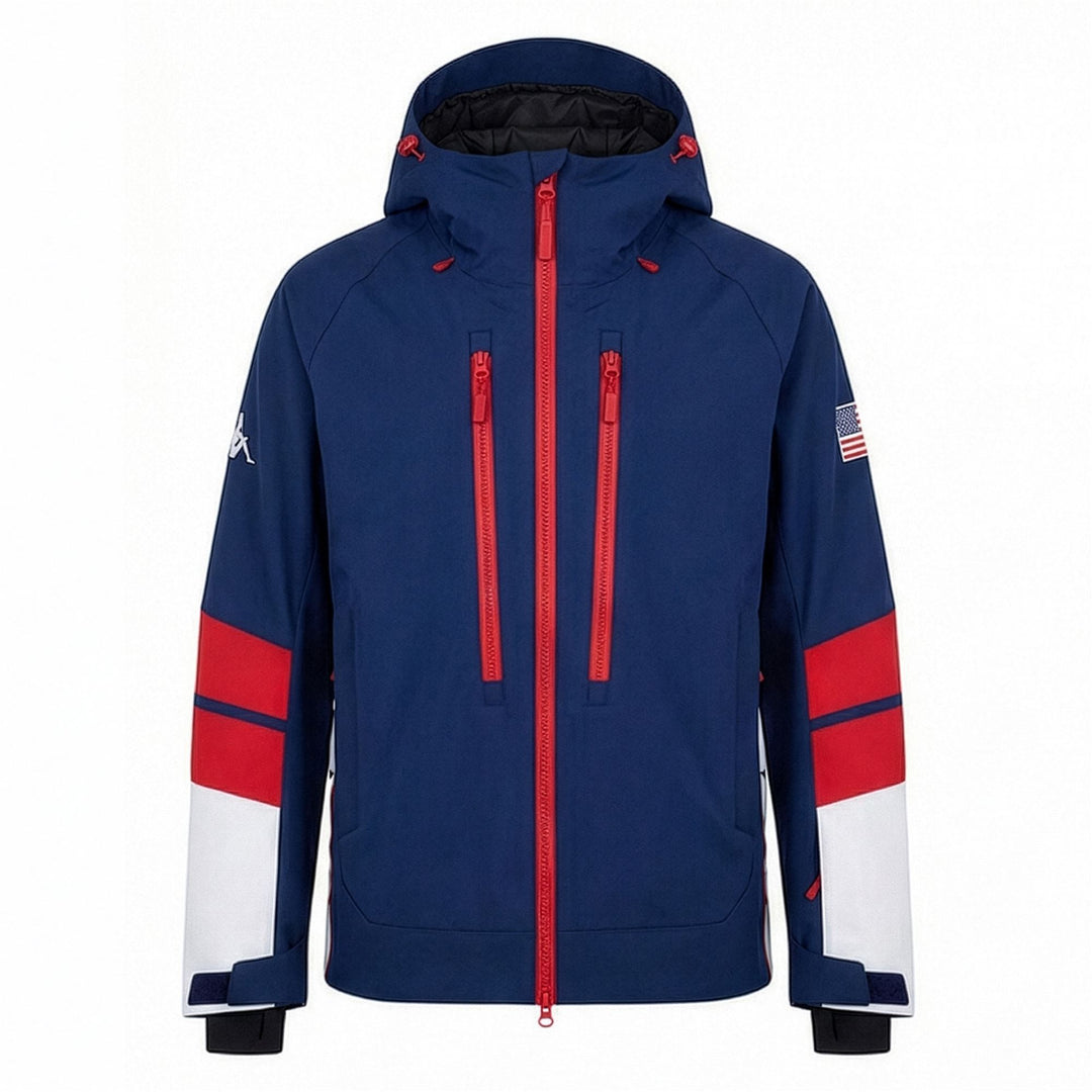 Veste rembourrée bleue unisexe imperméable, coupe classique, idéale pour le snowboard 01