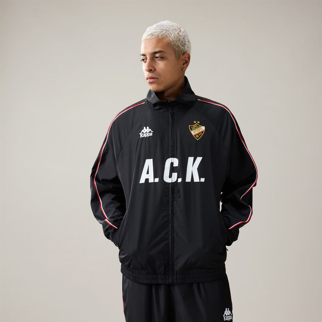 Black Men's Oversized Sportswear Fleece Track Top with Zipped Pockets main