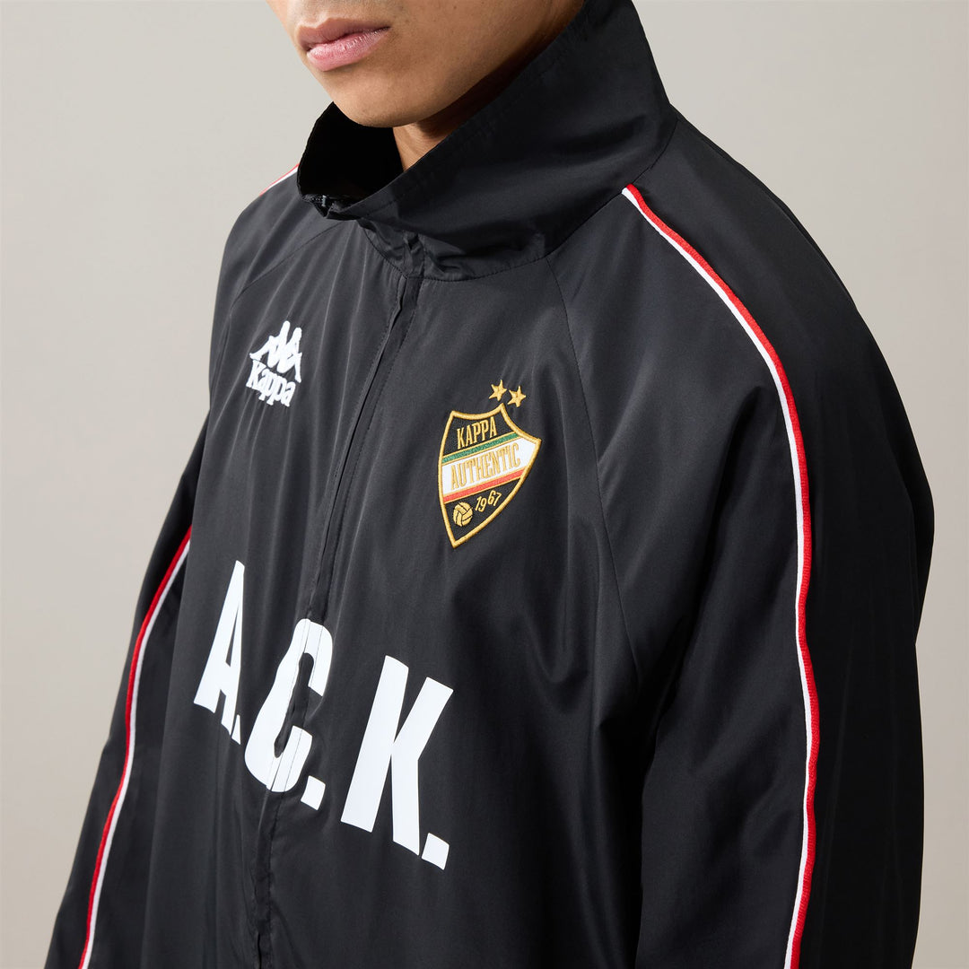 Black Men's Oversized Sportswear Fleece Track Top with Zipped Pockets 01