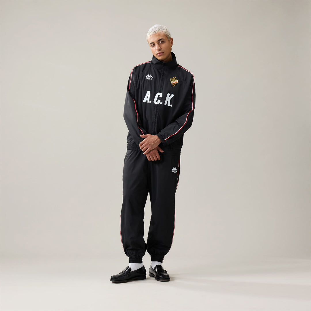 Black Men's Oversized Sportswear Fleece Track Top with Zipped Pockets main