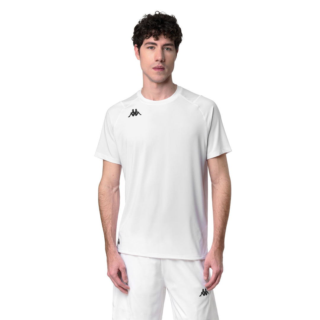 T-shirt blanc pour homme, coupe classique, en jersey stretch, idéal pour l'entraînement 01