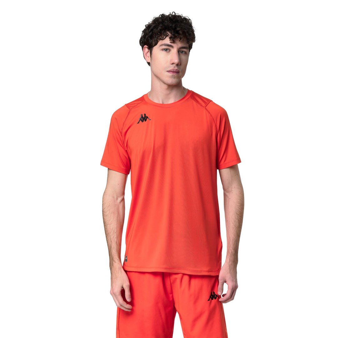 T-shirt de sport orange pour homme, coupe classique, en jersey extensible 01
