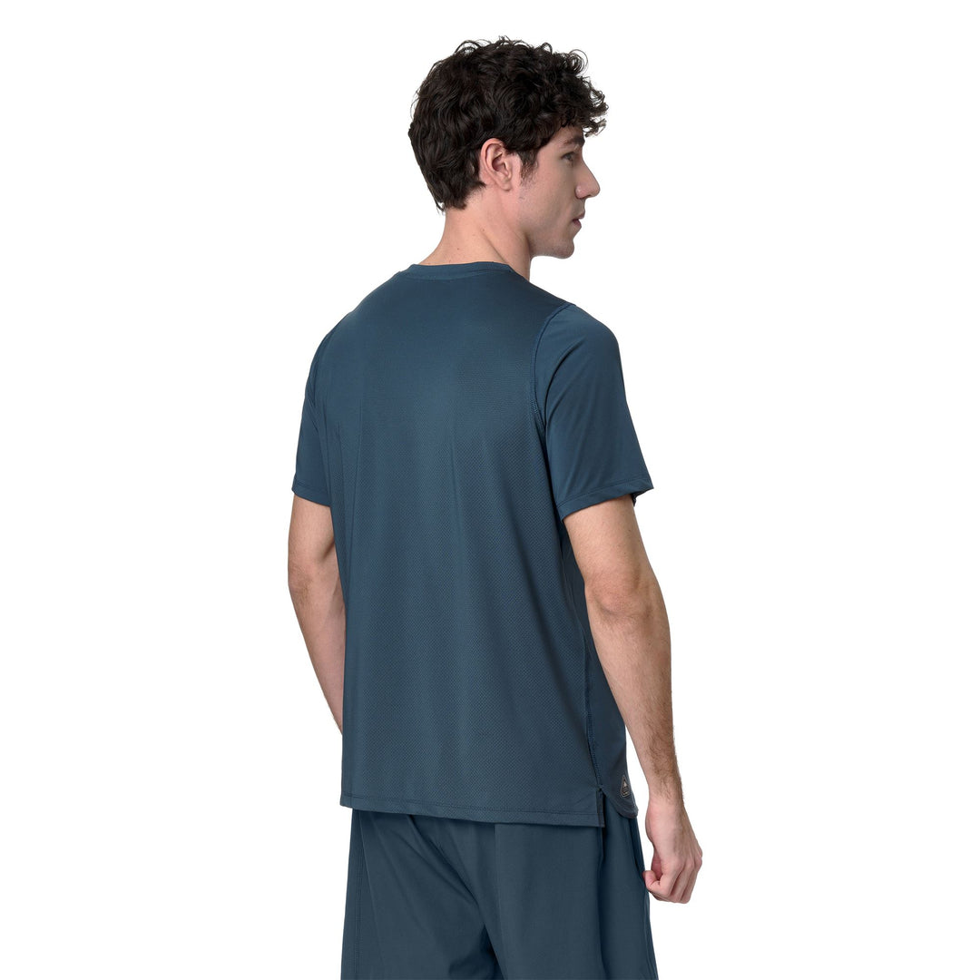 Maglietta da allenamento elasticizzata blu da uomo vestibilità regolare main