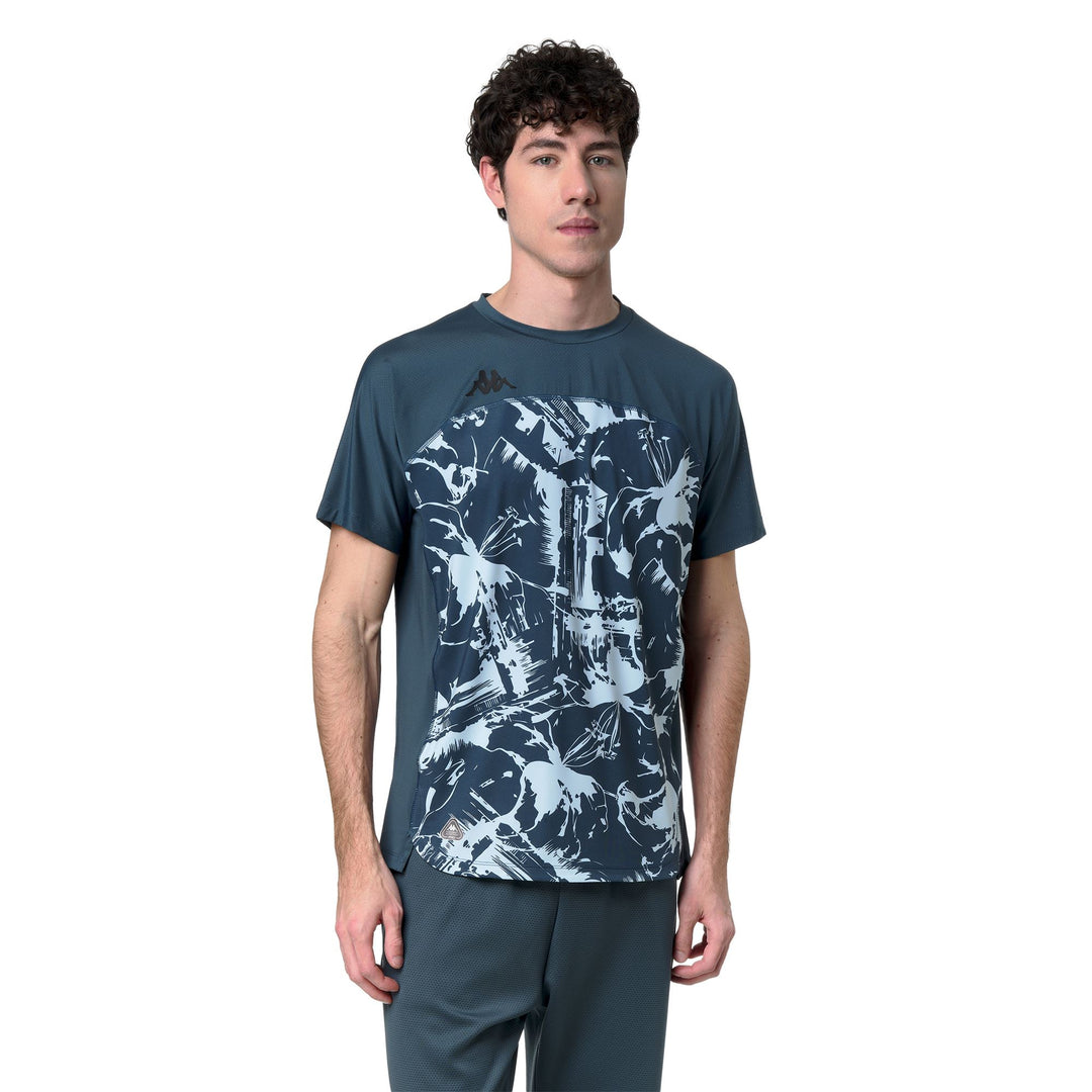 Blue Men's Regular Fit Active Jersey Shirt with Mesh Inserts 01