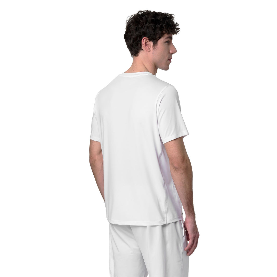 T-shirt d'entraînement blanc pour homme, coupe classique et extensible main
