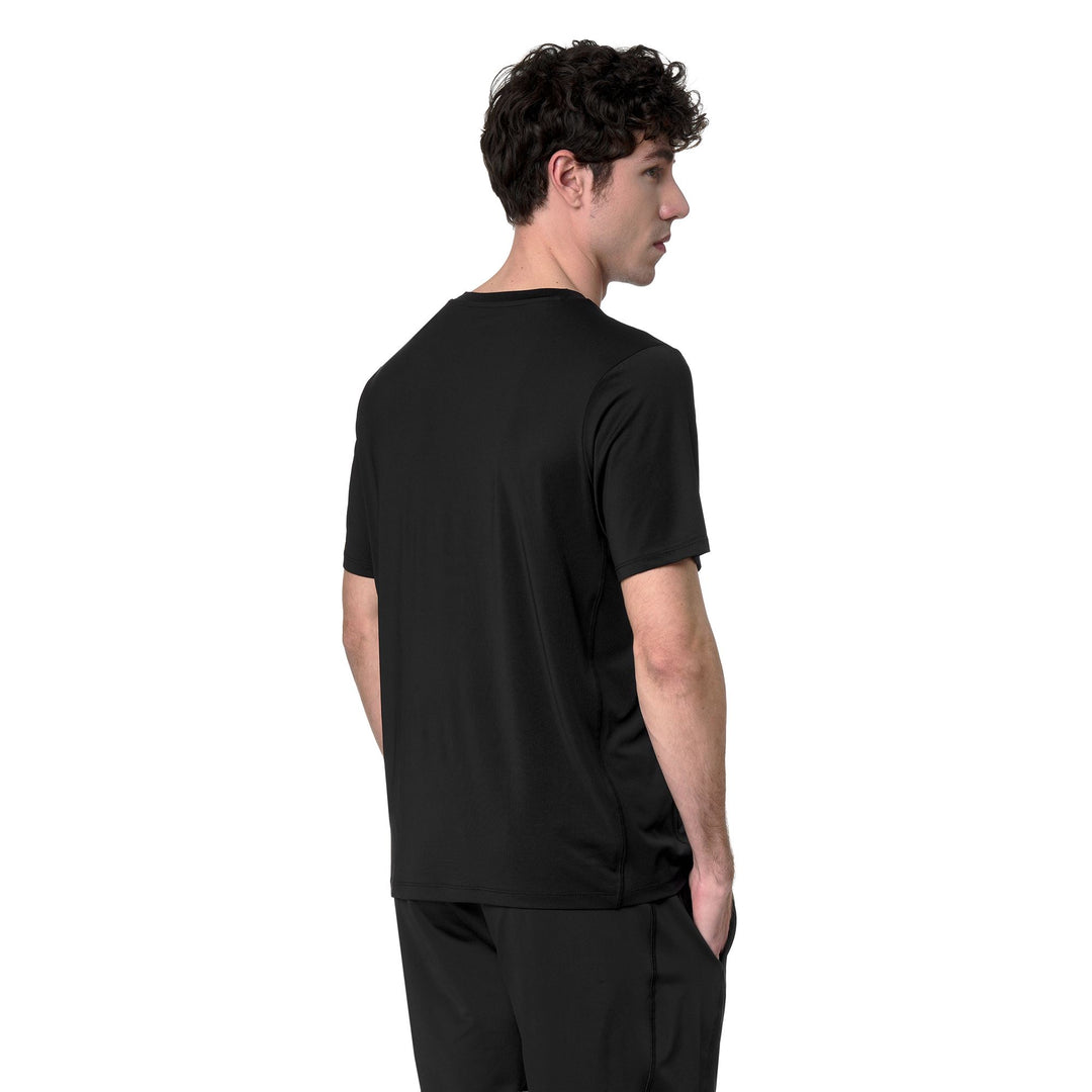 T-shirt d'entraînement en jersey stretch noir pour homme, coupe classique main