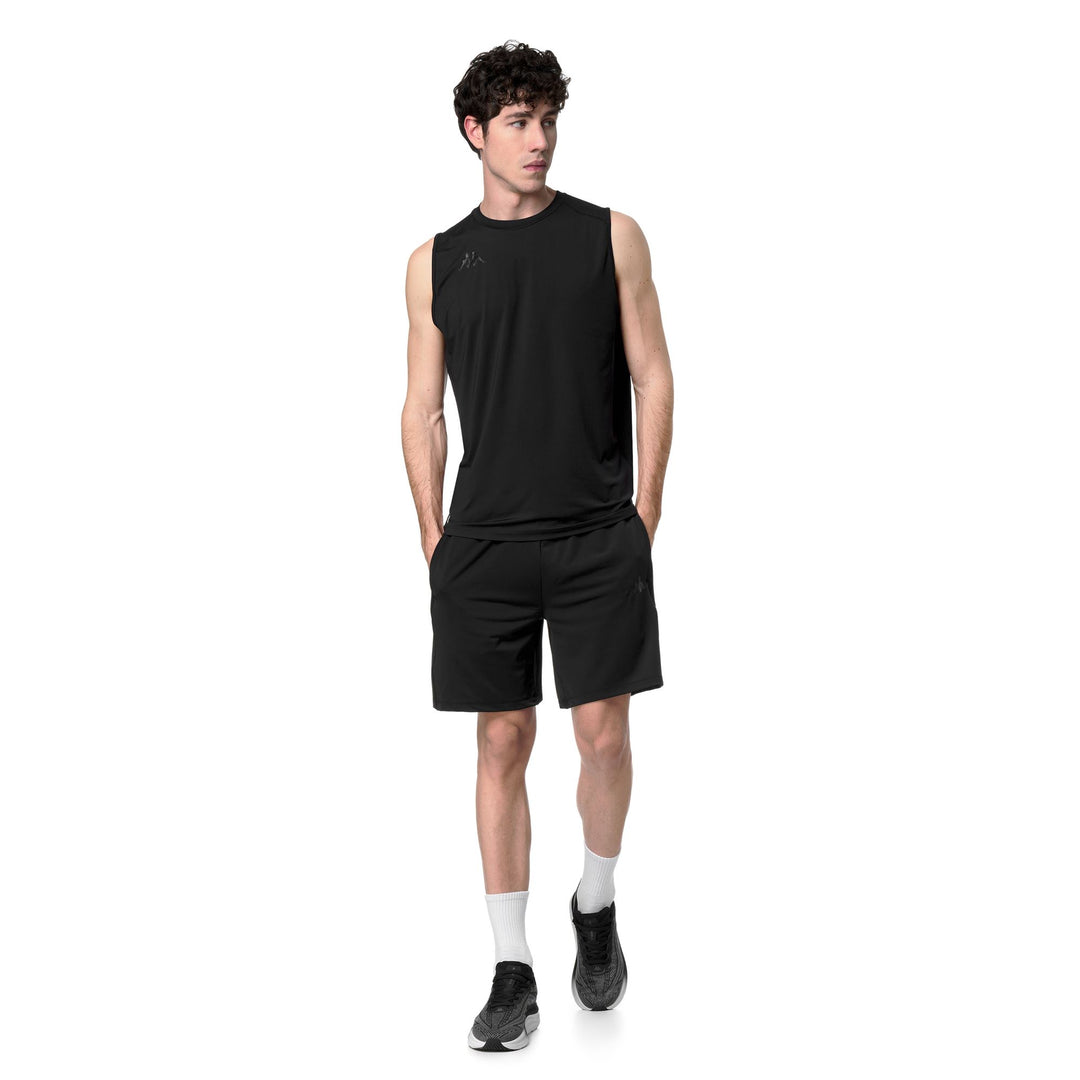 Débardeur en jersey stretch noir pour homme, coupe classique, idéal pour l'entraînement main