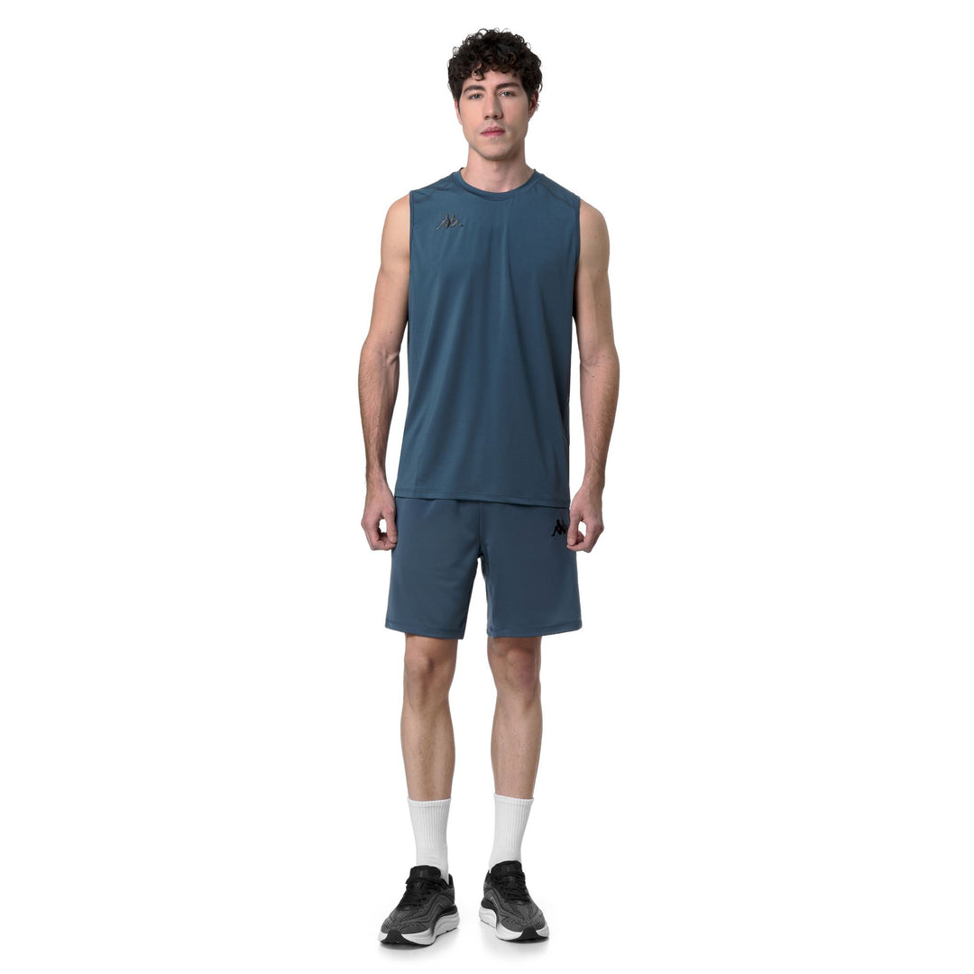 Camiseta de tirantes elástica de corte regular para entrenamiento para hombre en color azul main