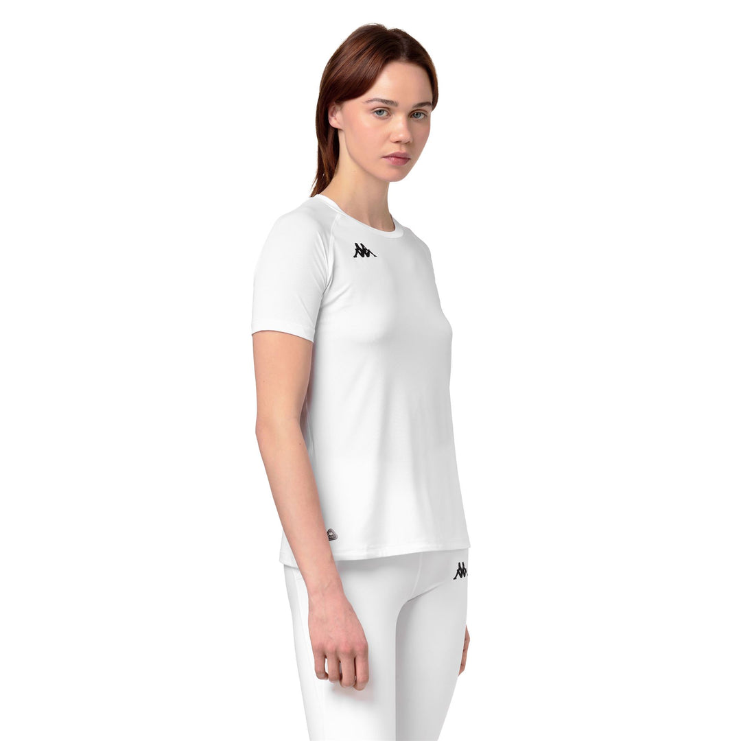 Maillot technique blanc pour femme, idéal pour l'entraînement main