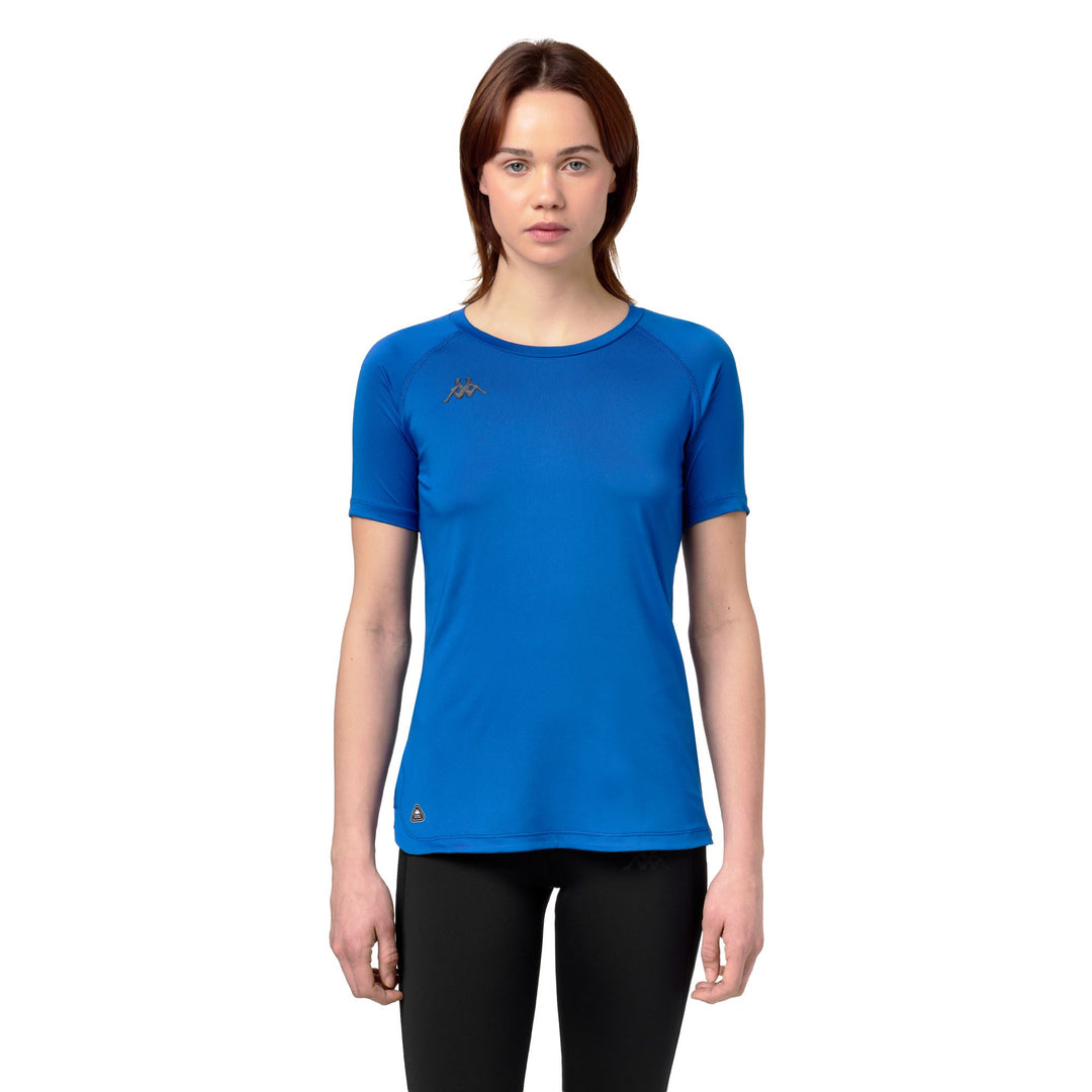 Maillot d'entraînement technique bleu pour femme, coupe classique 01