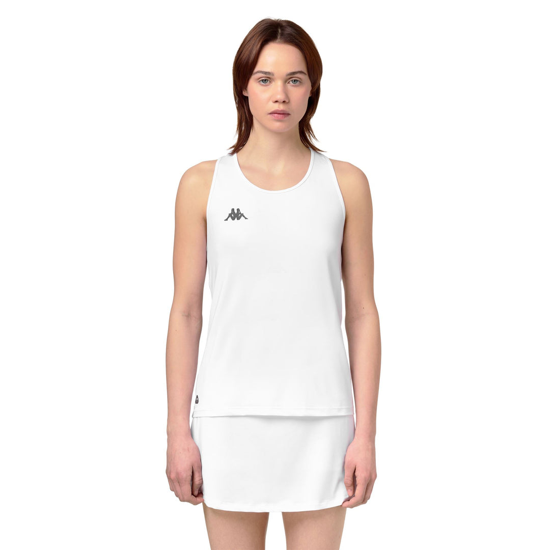 White Women's Regular Fit Technical Jersey Tank Top for Training 01