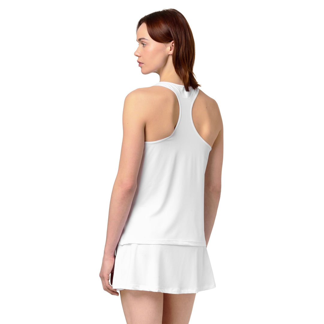 Débardeur technique blanc pour femme, coupe classique main
