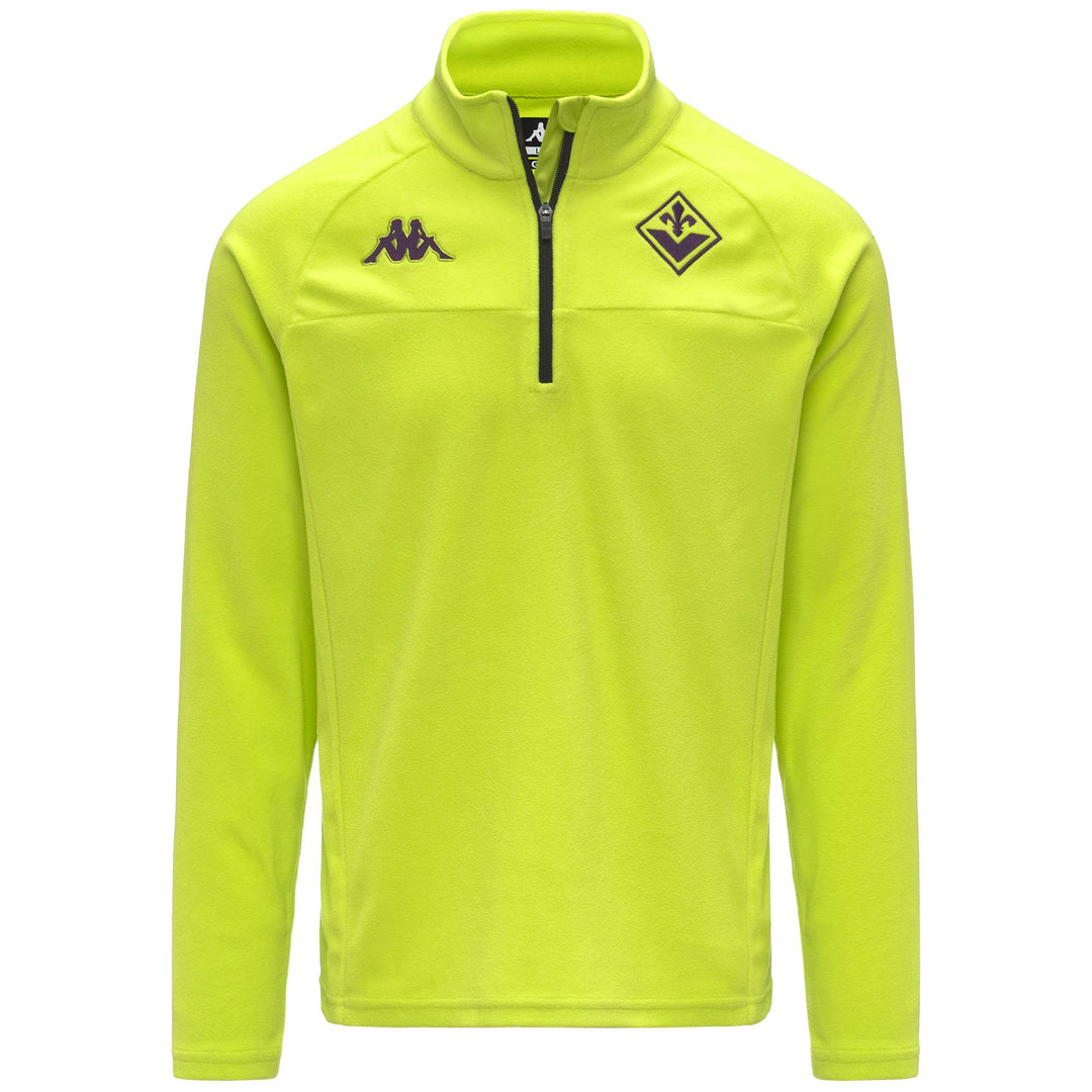 Acid green Unisex Fleece Jumper with Half Zip and Logo 01