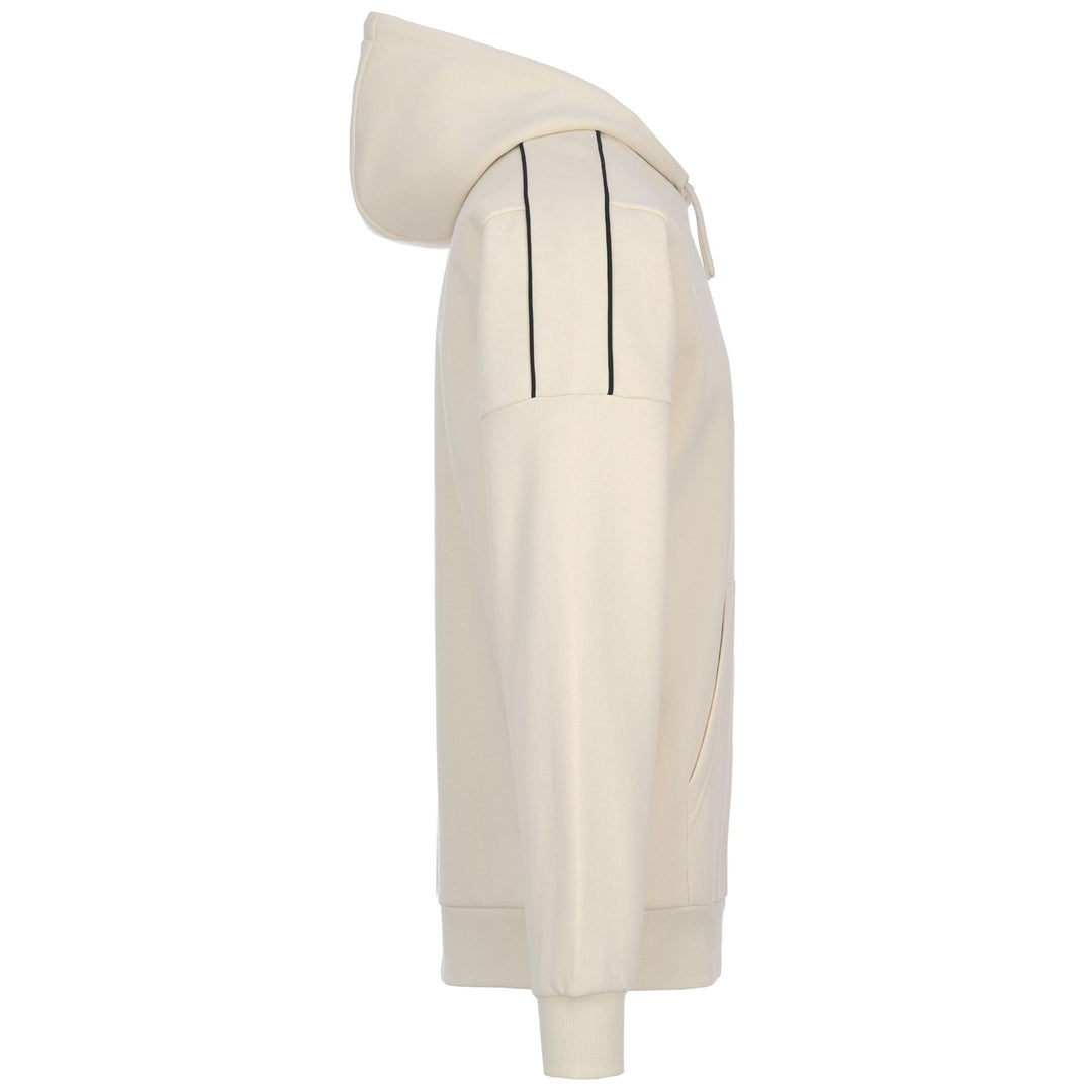 Sudadera con capucha deportiva de corte regular para hombre, color beige, confeccionada en felpa cepillada. main