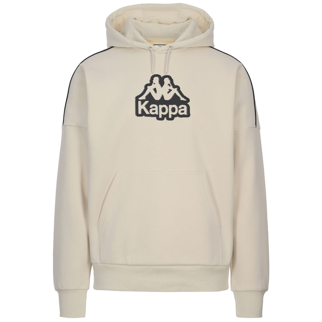 Sudadera con capucha deportiva de corte regular para hombre, color beige, confeccionada en felpa cepillada. main