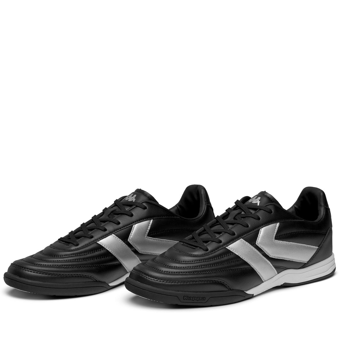 Zapatillas negras unisex de corte bajo con suela de caucho sintético 01