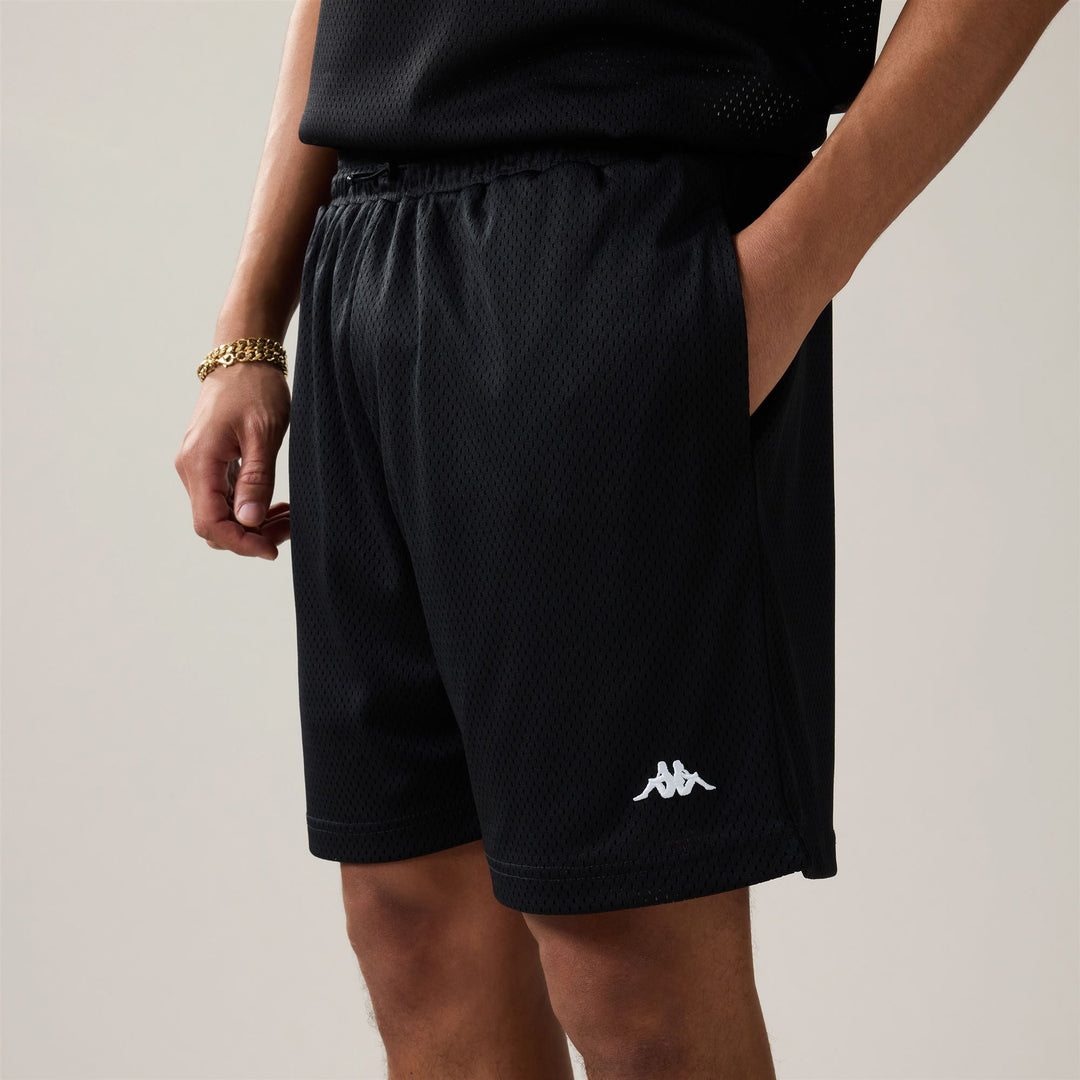 Black Men's Sportswear Regular Fit Shorts in Lightweight Polyester 01