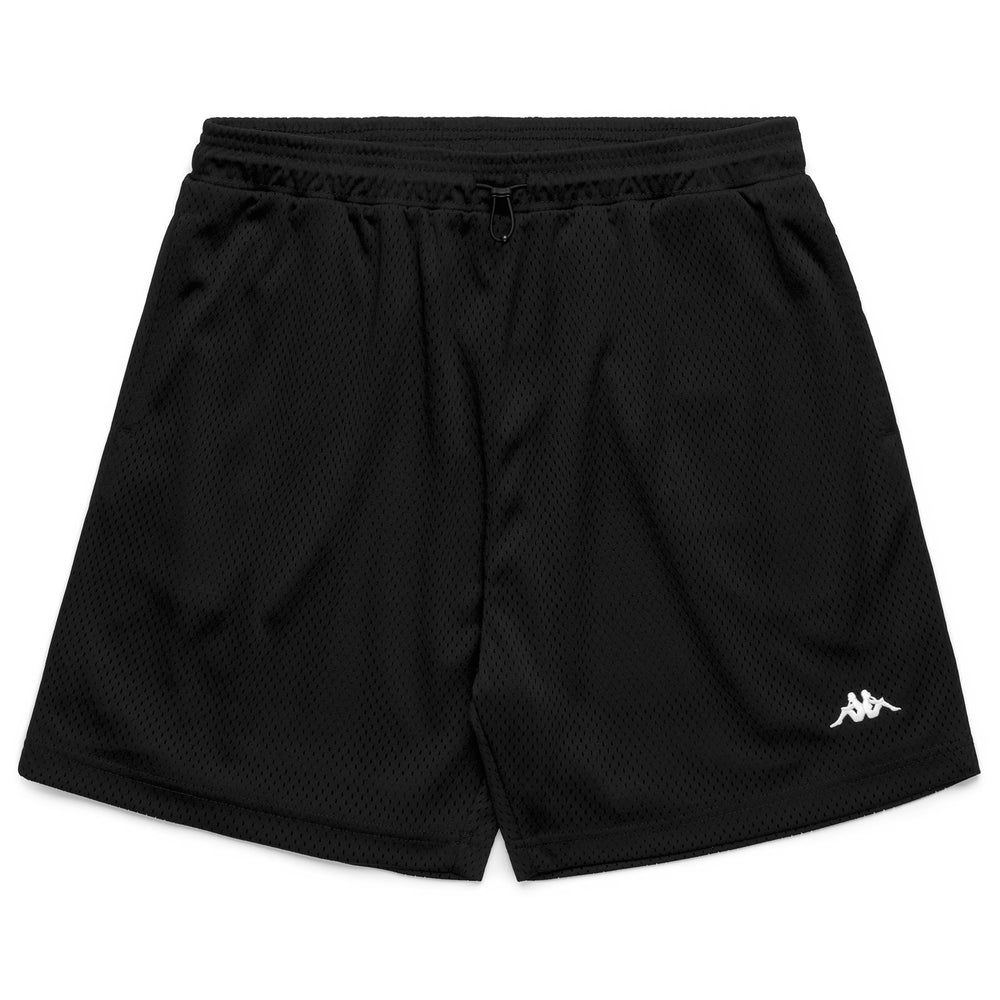Pantalones cortos deportivos negros de corte regular para hombre en poliéster ligero. 02