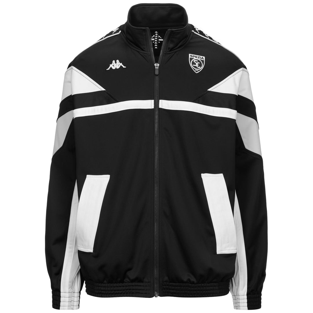 Black Men's Oversized Fleece Jacket with Embroidery 01