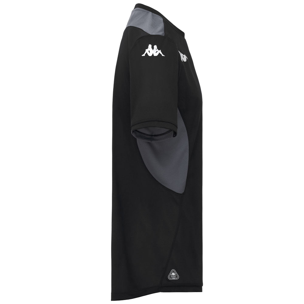 Maillot d'entraînement de football noir pour homme, coupe ajustée, en polyester recyclé. 02