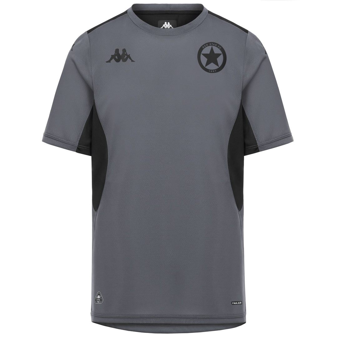Chemise d'entraînement grise pour homme, coupe ajustée, en polyester recyclé 01