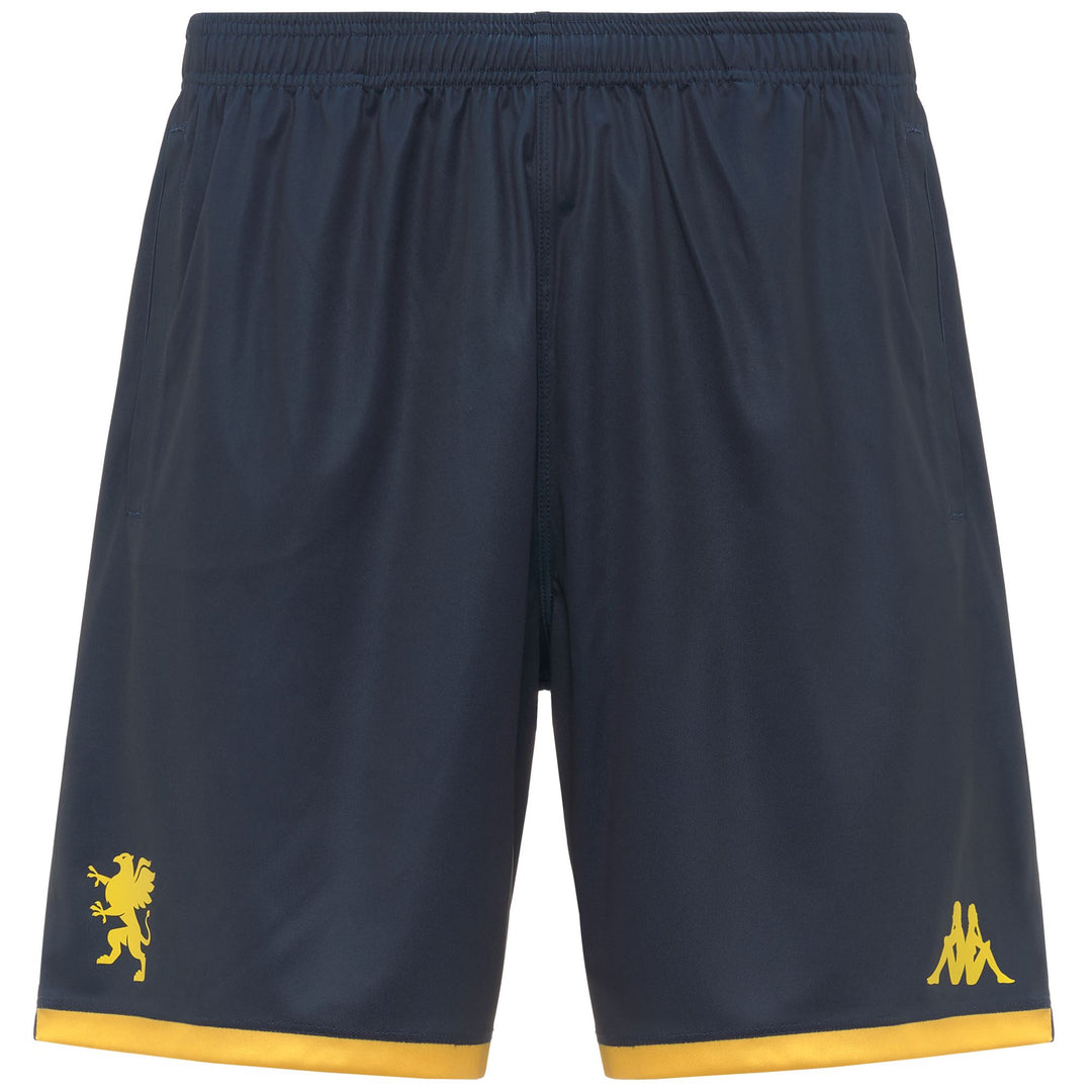 Blue Men's Genoa Football Shorts with Elastic Waist and Side Pockets 01