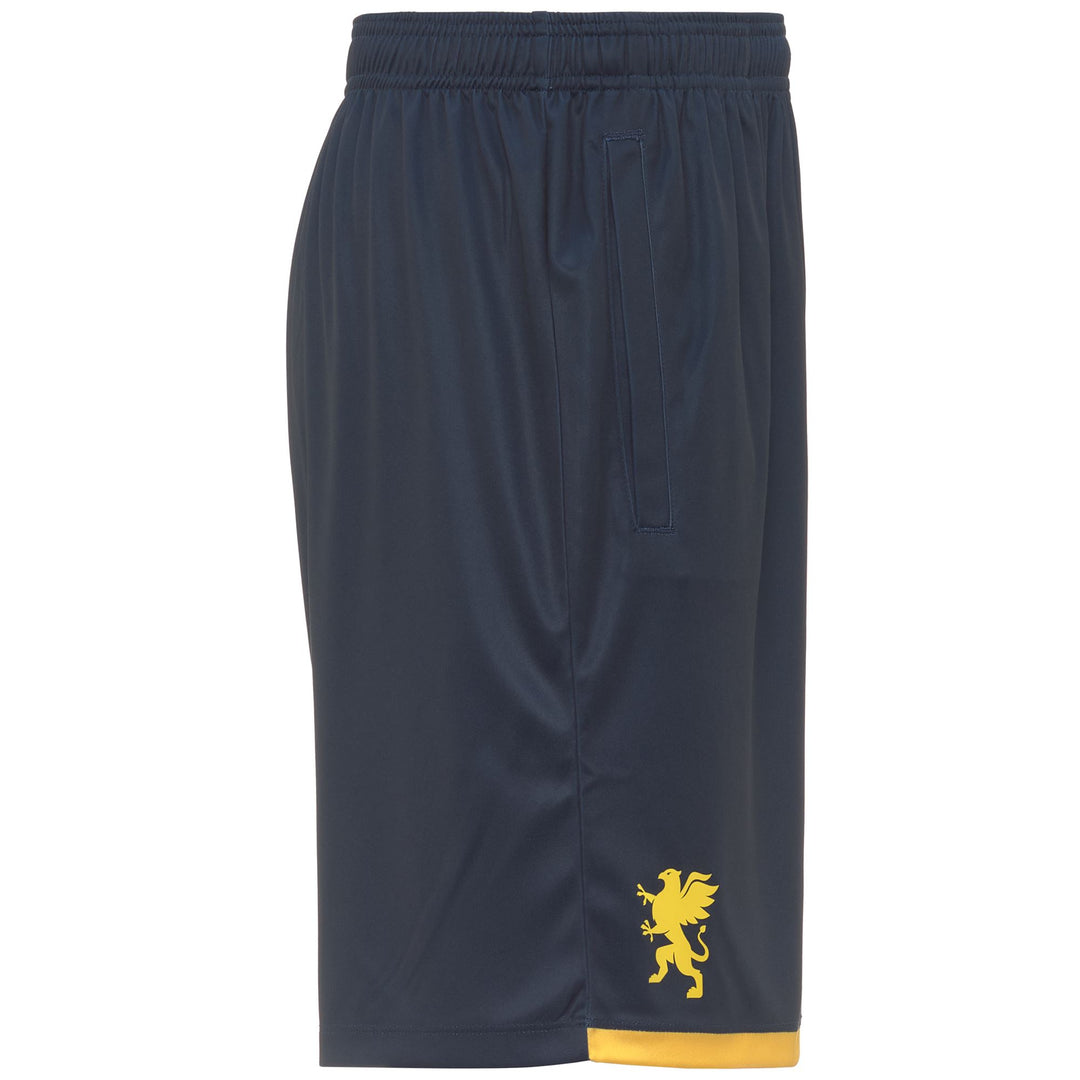 Short de football Genoa bleu pour homme, avec taille élastique et poches latérales main