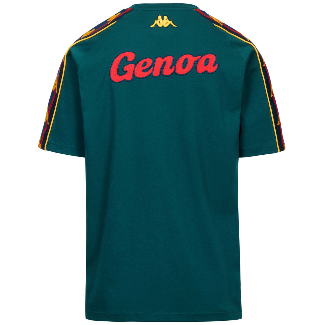 T-shirt vert homme Genoa Football avec écusson de l'équipe et logo Omini main