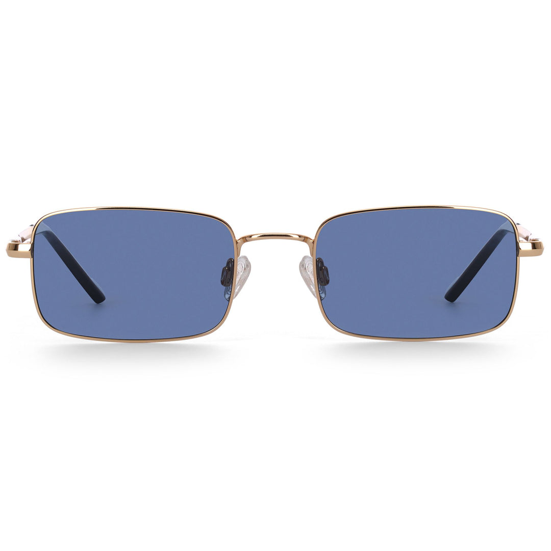 Lunettes de soleil de sport unisexes jaunes à verres rectangulaires main