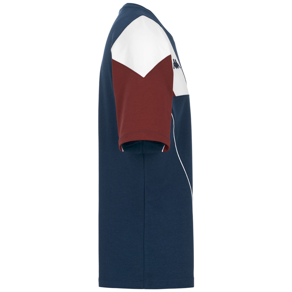 T-shirt da uomo blu e rossa in misto cotone e poliestere 02