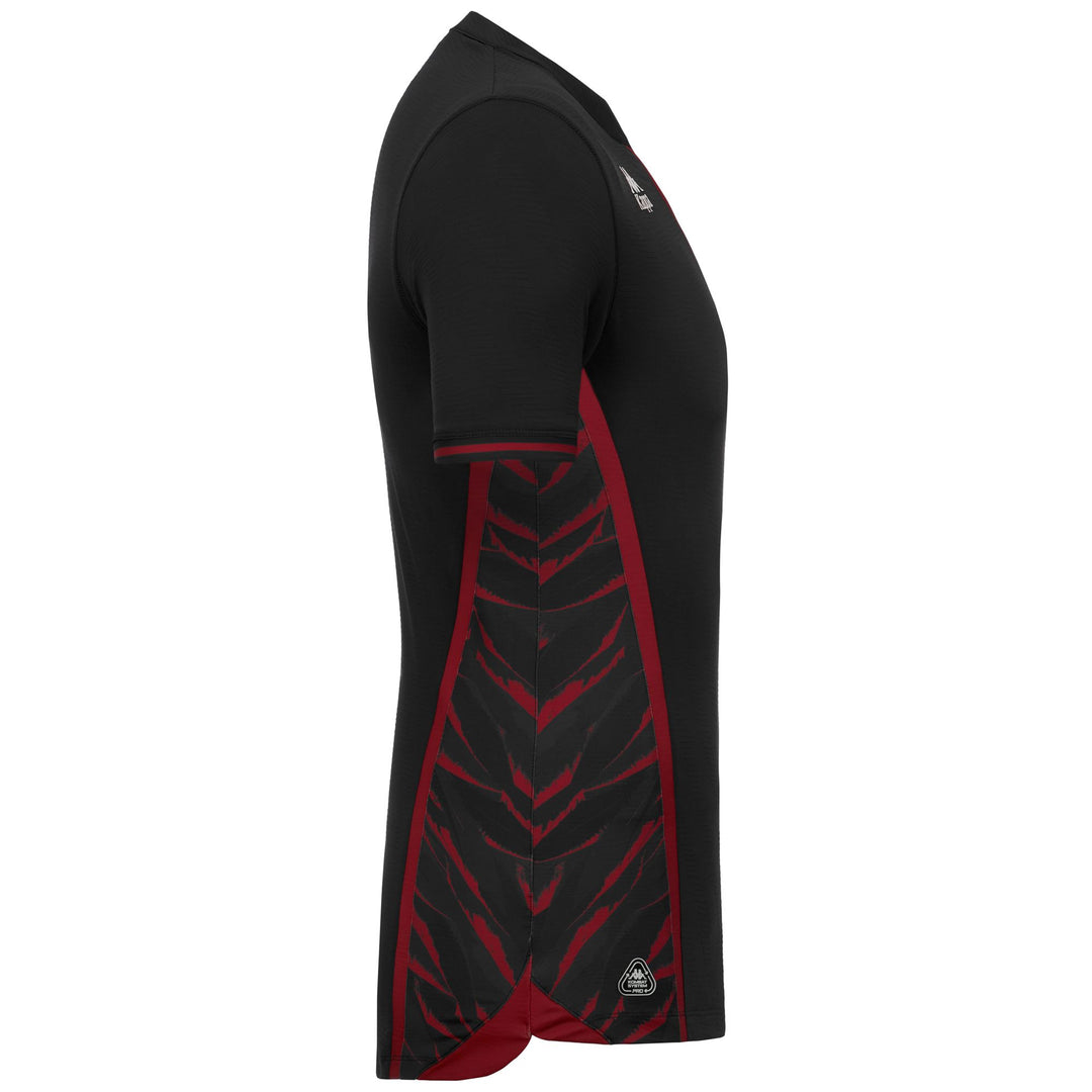 Maillot de football tunisien noir pour homme, coupe ajustée, en tissu recyclé main