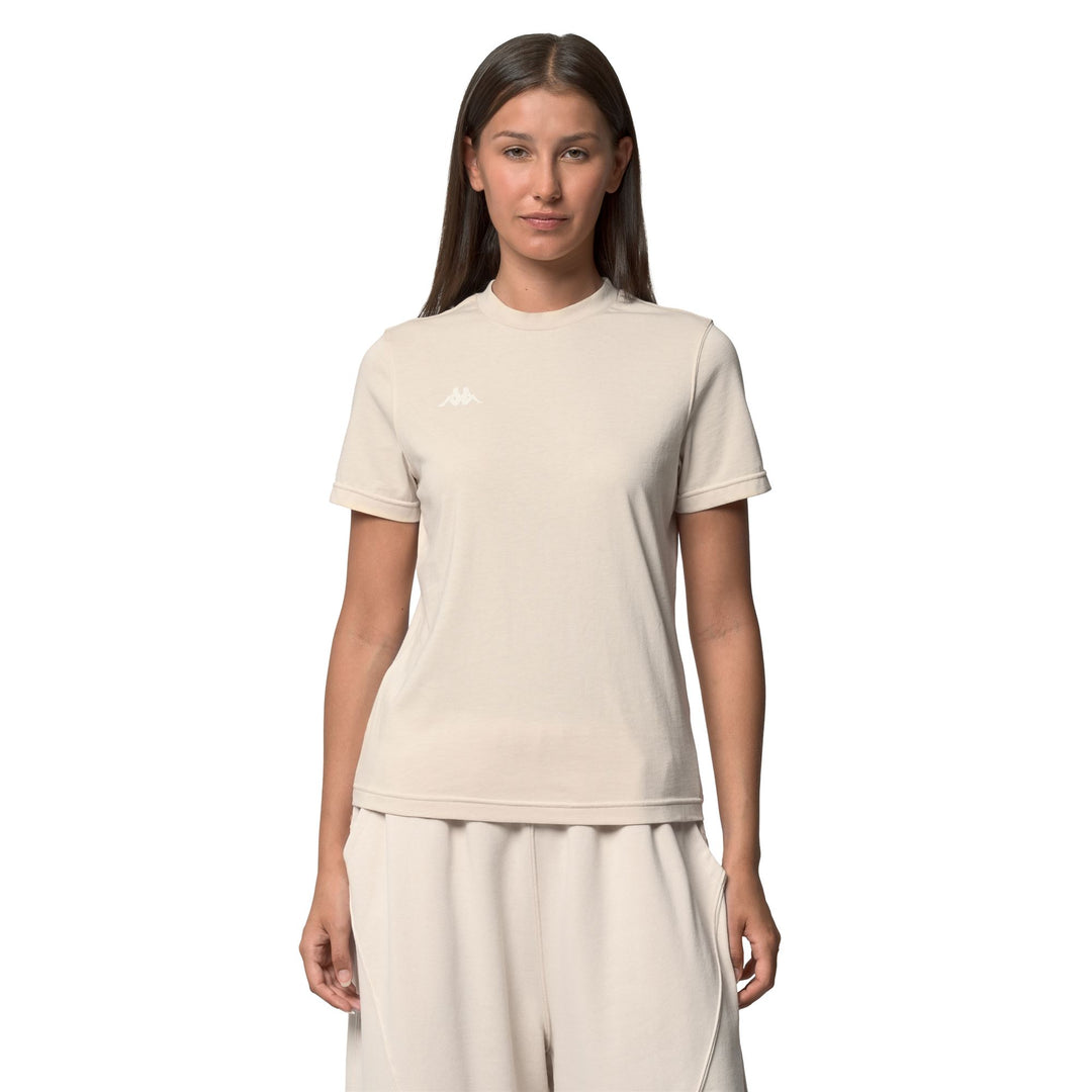 Beige Women's Casual Oversized Cotton T-Shirt 01