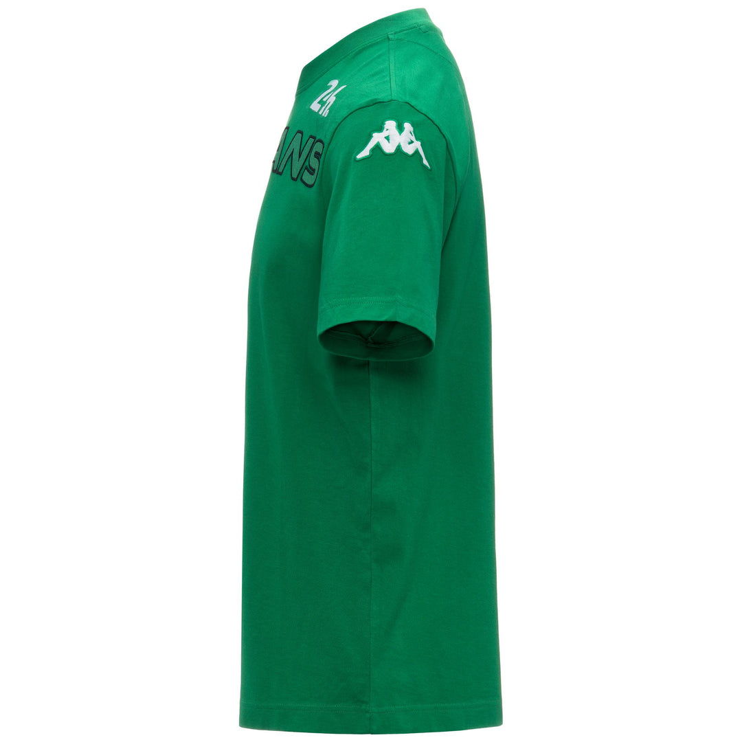 T-shirt en coton vert pour homme, coupe classique main