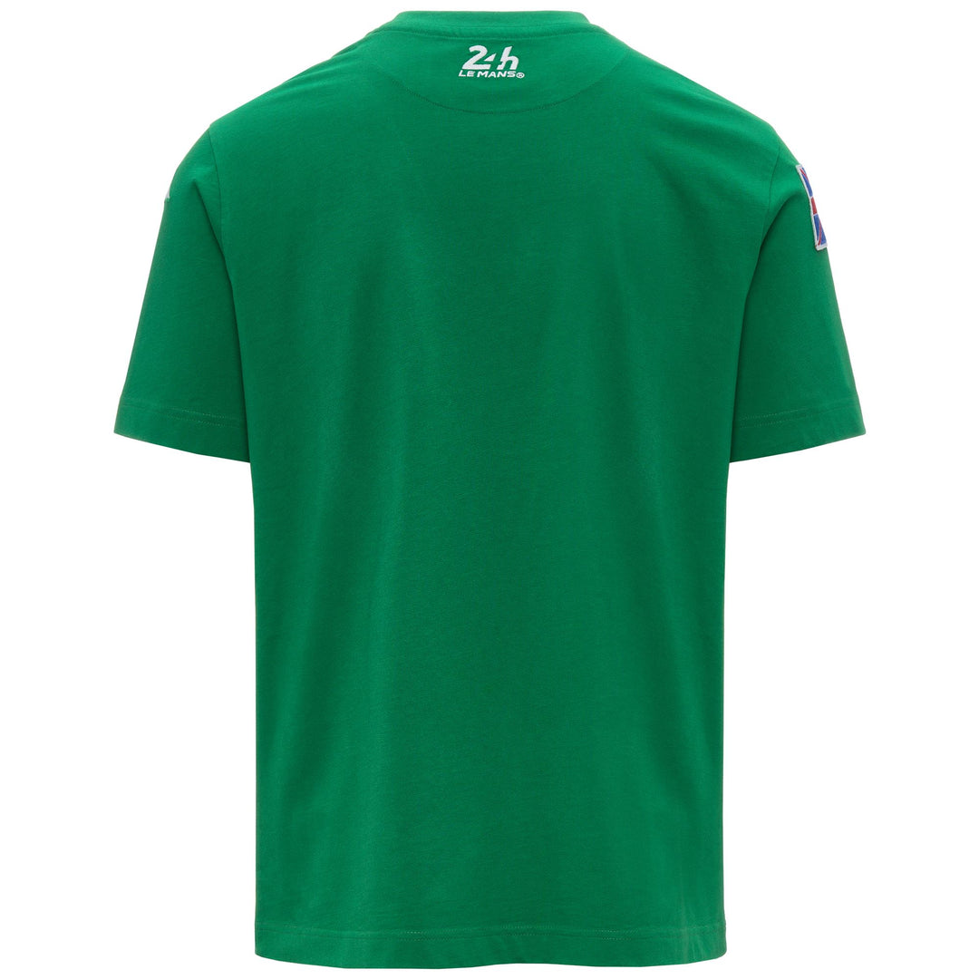 T-shirt en coton vert pour homme, coupe classique main